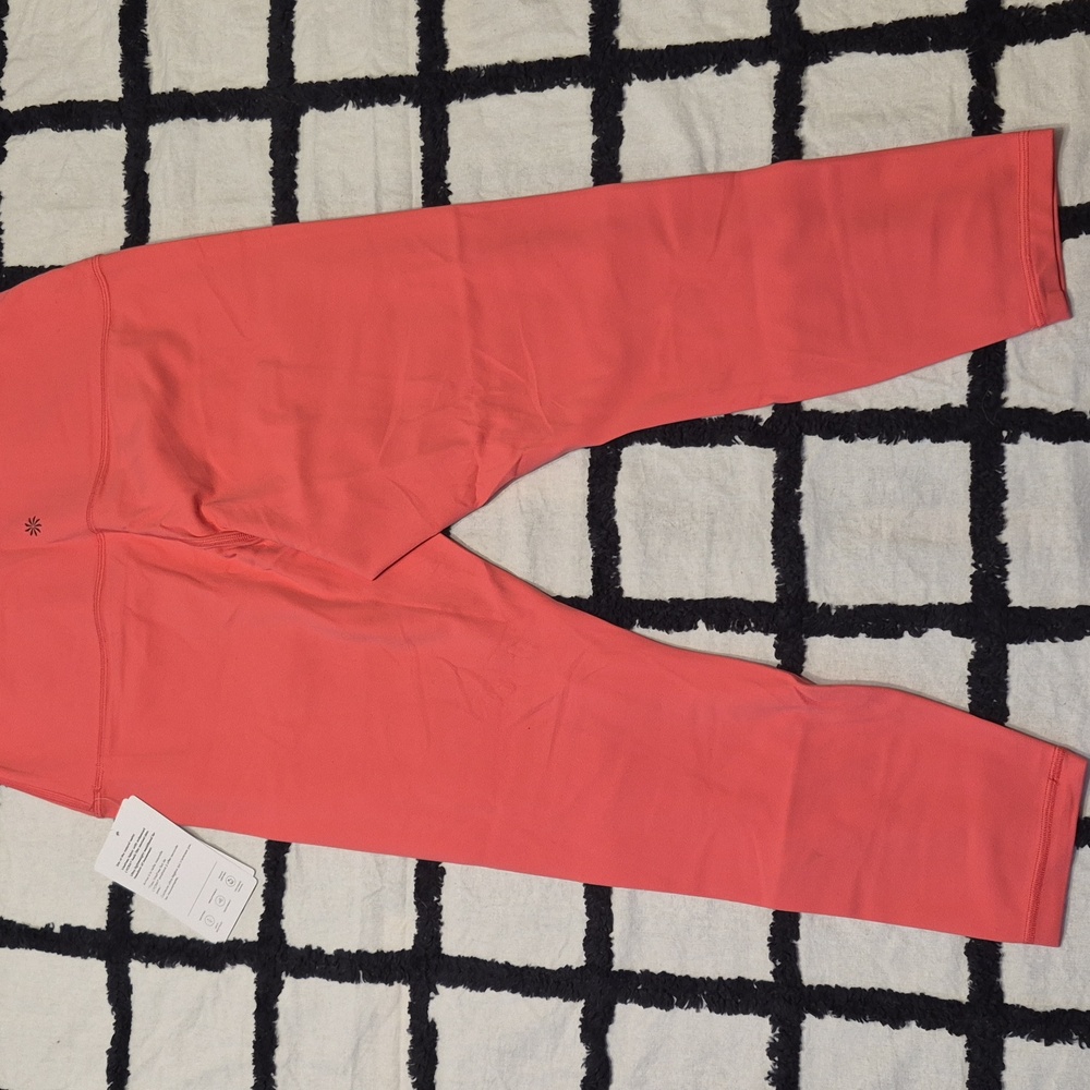 NWT Athleta Coral Petal Pink Transcend 7/8 Tight Leggings Yoga Wicking Dance - Picture 8 of 12
